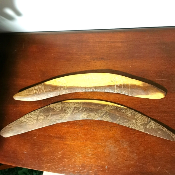 Vintage Hand Carved Australian Boomerangs - Picture 1 of 5